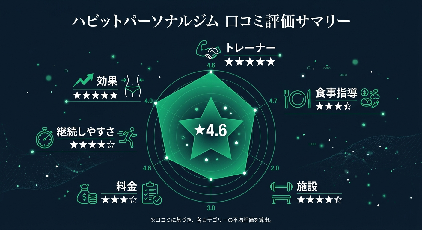 口コミ評価レーダーチャート